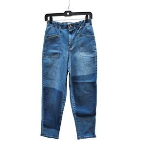 Frayed Jeans Dyed Patchwork Barrel Jeans Women's Size 27